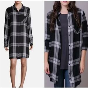 RAILS WOMEN'S PLAID FLANNEL BUTTON DOWN DRESS  OUTDOOR CHIC / BOHO